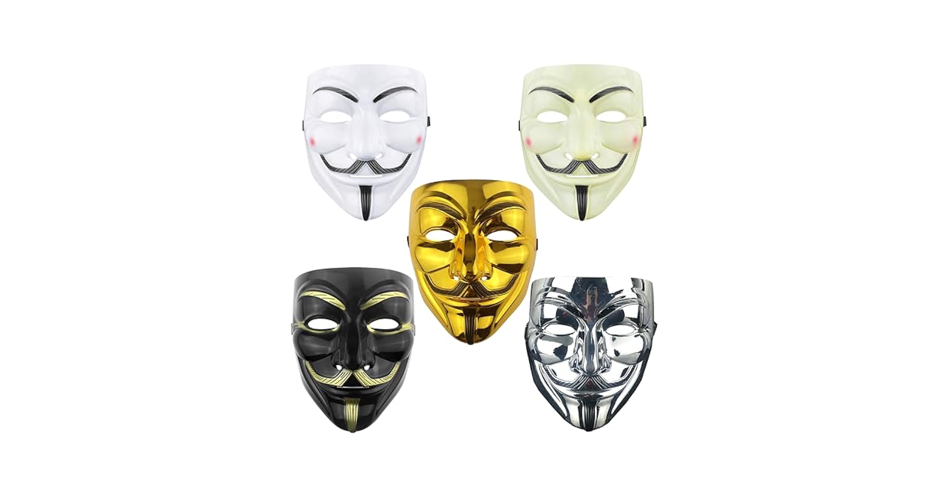 Amazon.com: DeHasion 5 Packs V Mask Halloween Mask Costume